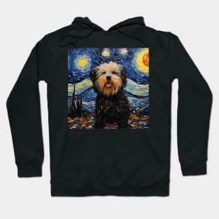 Puli Dog Painted in The Starry Night style Hoodie